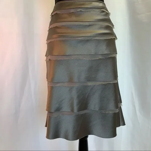 STRENESSE Gabriel Strehle Gray Layered Silk Skirt - Picture 3 of 7